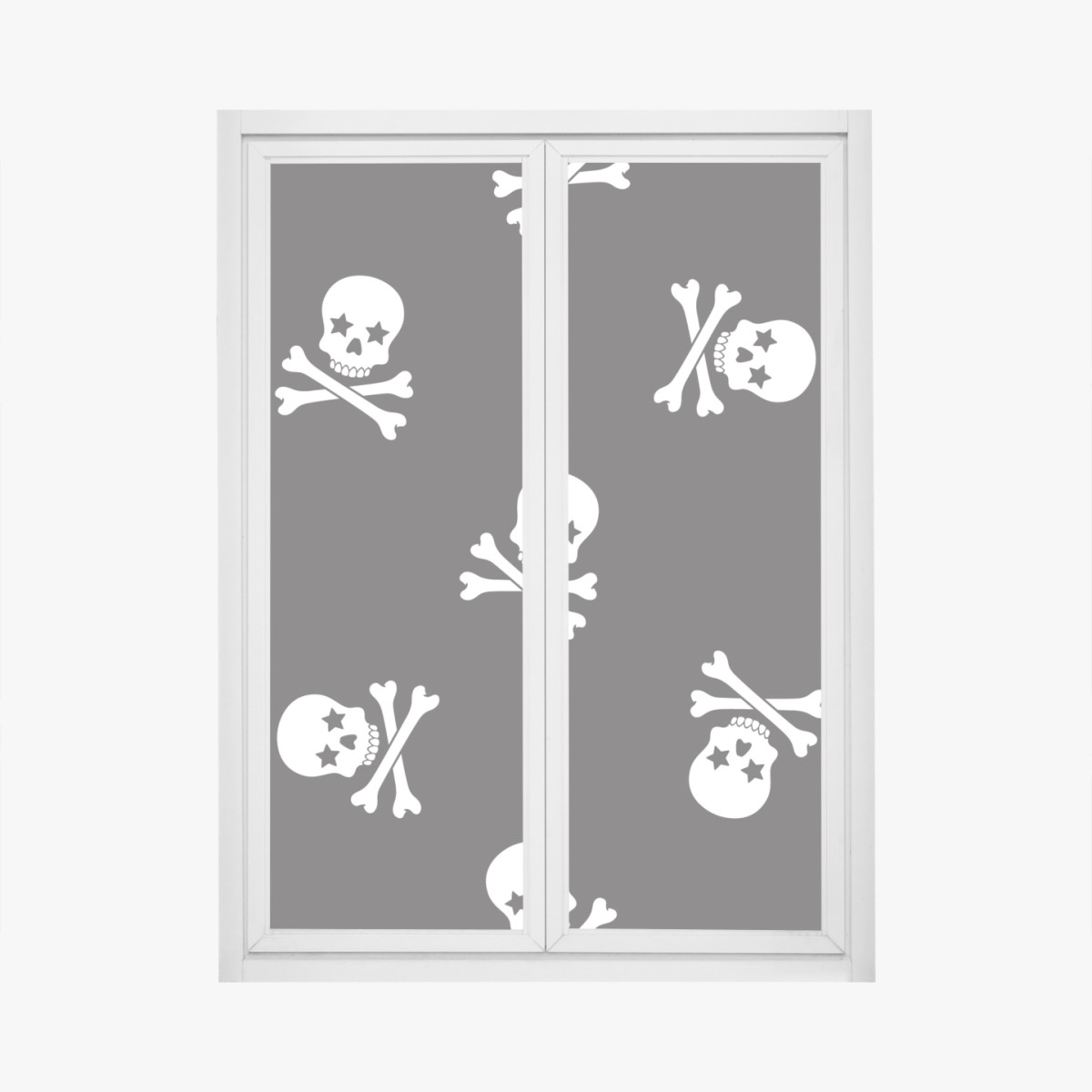 Fensteraufkleber schädel und gekreuzte knochen nahtloses muster – Wallnifity®