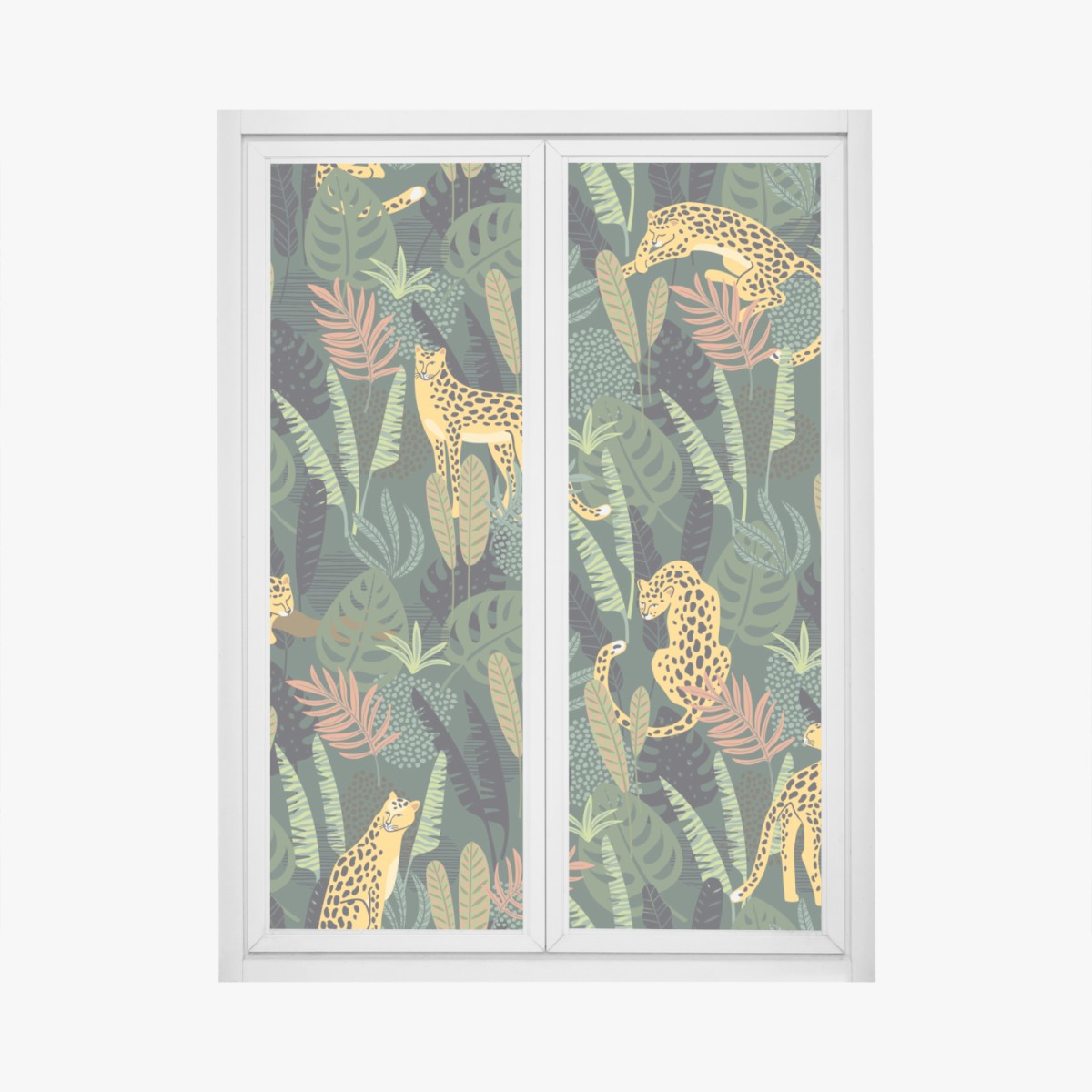 Fensteraufkleber tropisches leopardenmuster – Wallnifity®