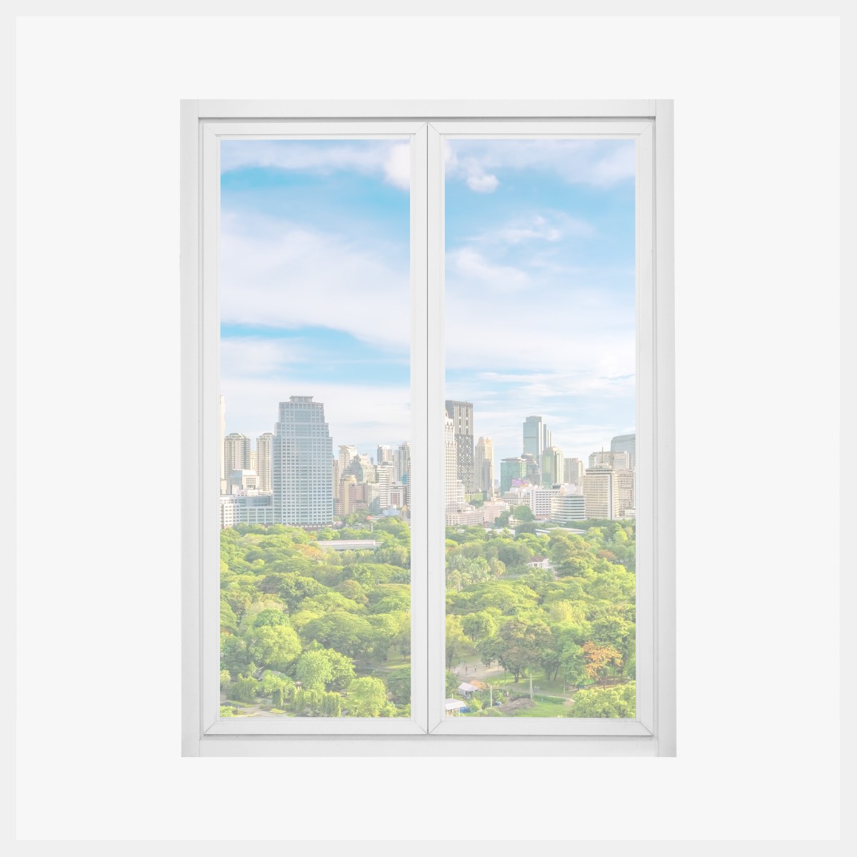 Fensteraufkleber lebendige Bangkok skyline über Lumpini Park – Wallnifity®