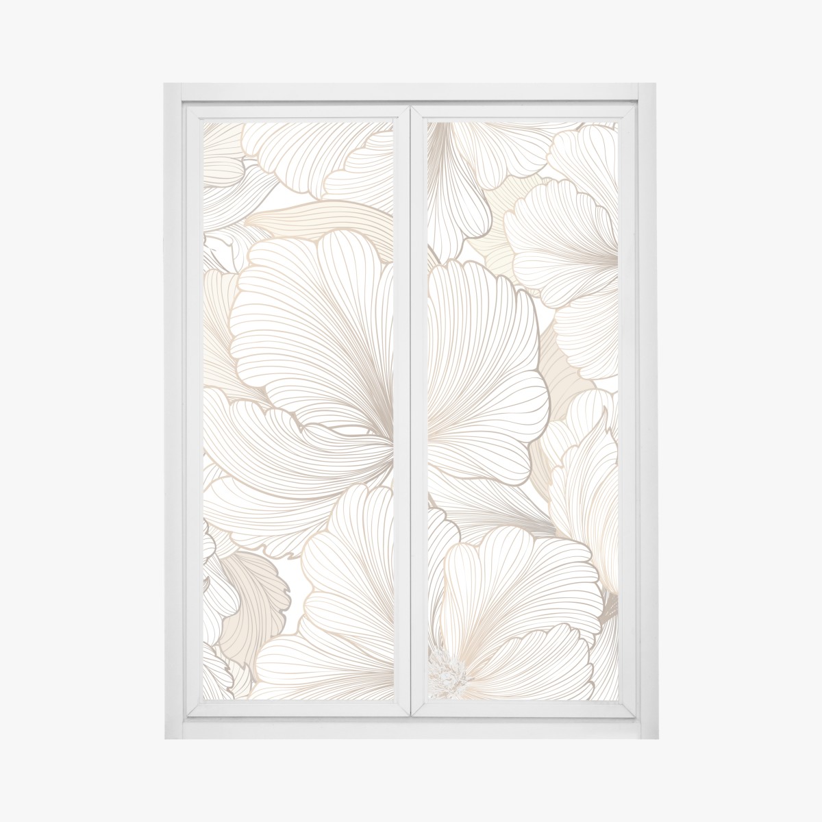 Fensteraufkleber zarte beige blumenillustration – Wallnifity®