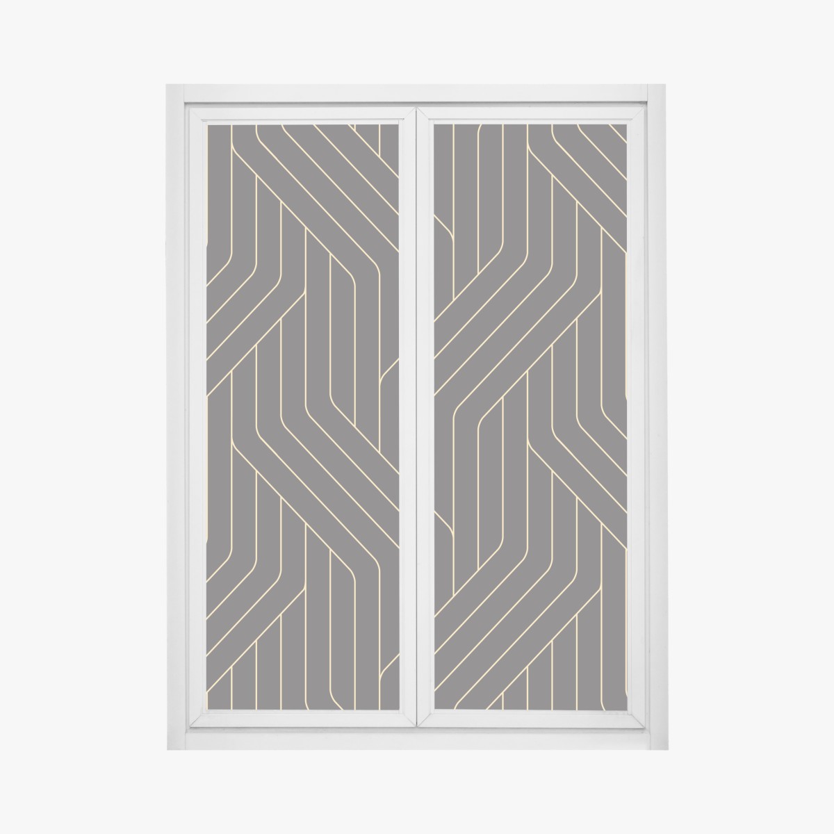 Fensteraufkleber geometrisches art deco muster in schwarz und gold – Wallnifity®