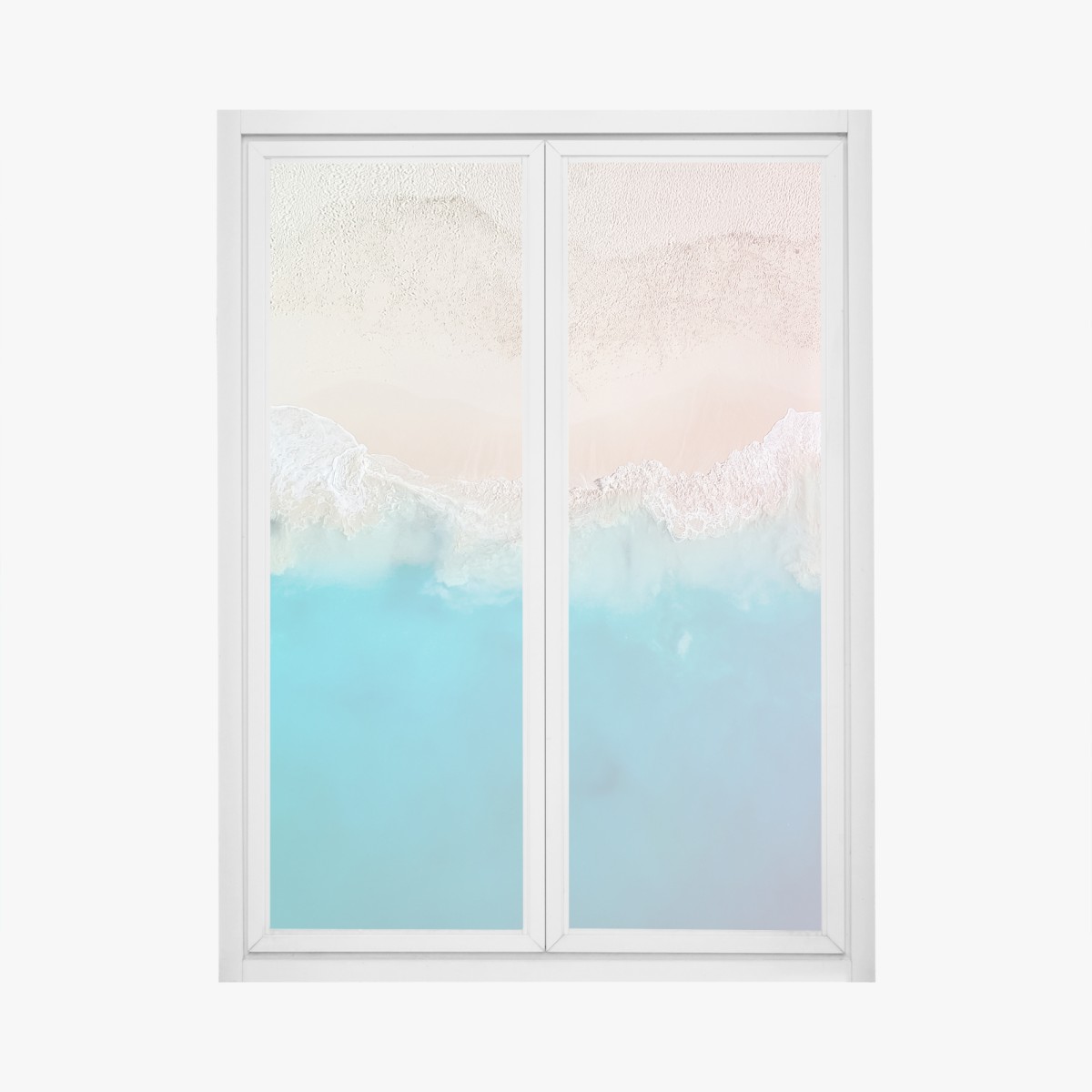 Fensteraufkleber pastell türkis strand aus der luft – Wallnifity®