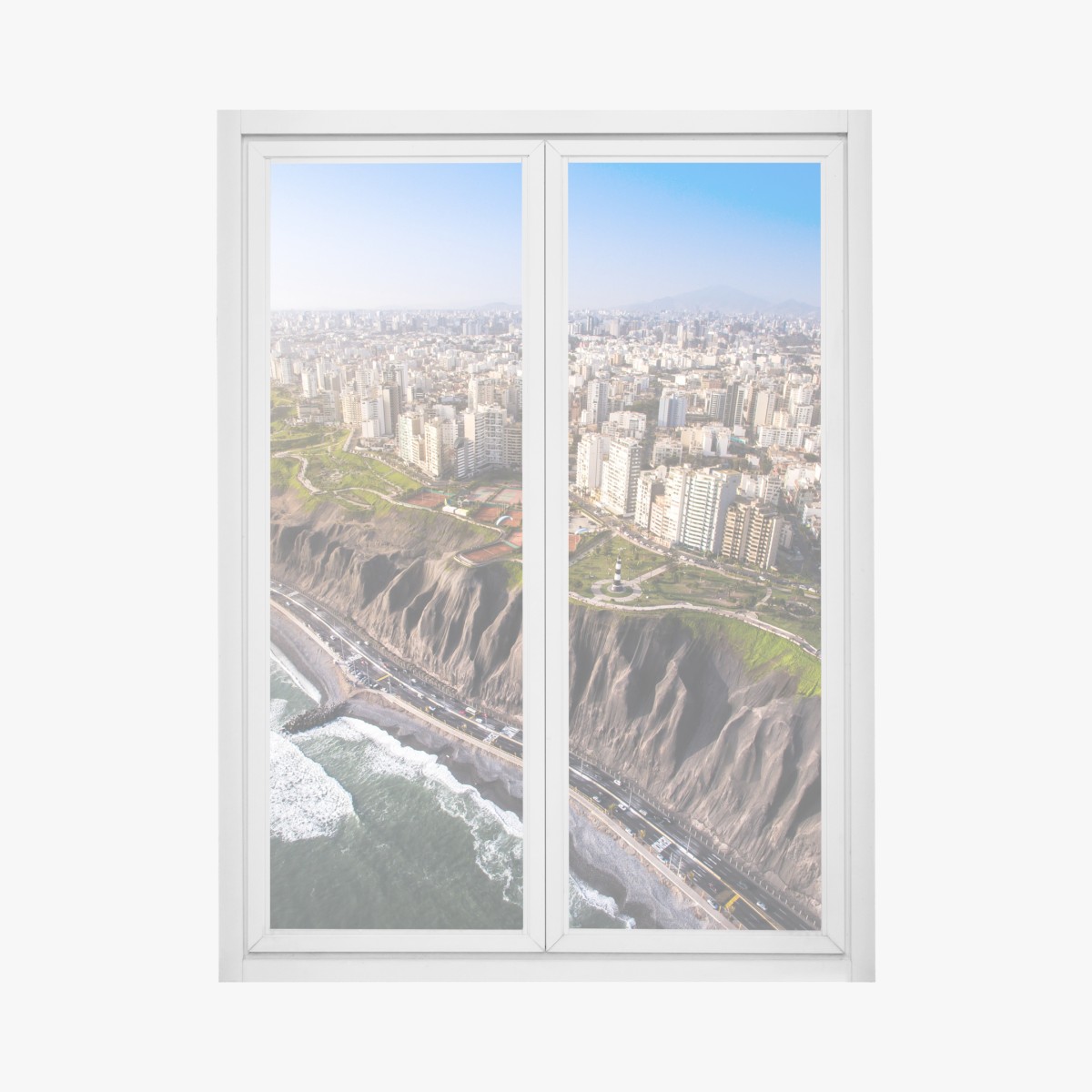 Fensteraufkleber panorama der küste Miraflores, Lima – Wallnifity®