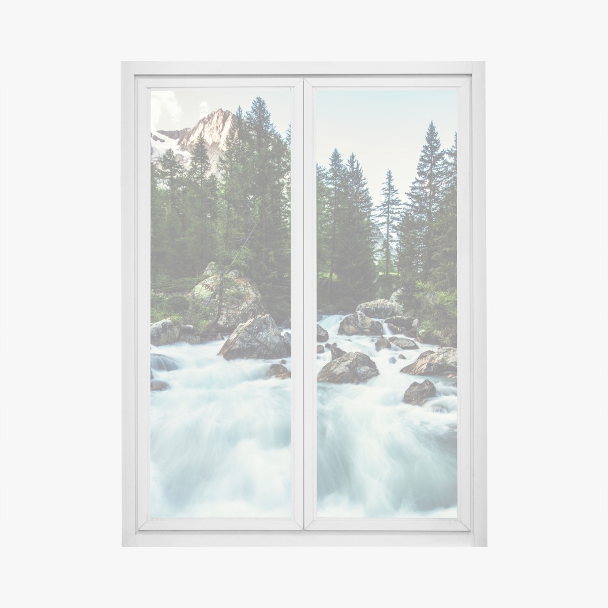 Fensteraufkleber malerischer alpiner fluss im Ferret Valley – Wallnifity®