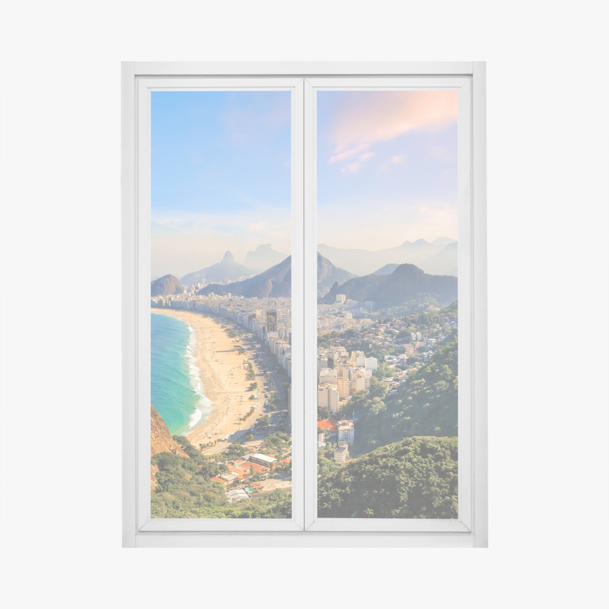 Fensteraufkleber Copacabana und Ipanema luftaufnahme panorama – Wallnifity®