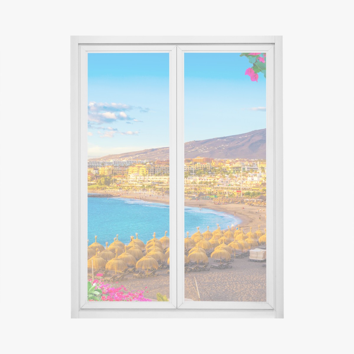 Fensteraufkleber sonniger strand Torviscas, Teneriffa – Wallnifity®