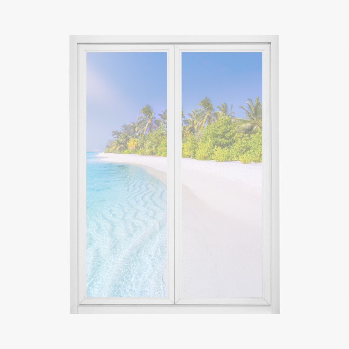 Fensteraufkleber tropischer türkisstrand – Wallnifity®