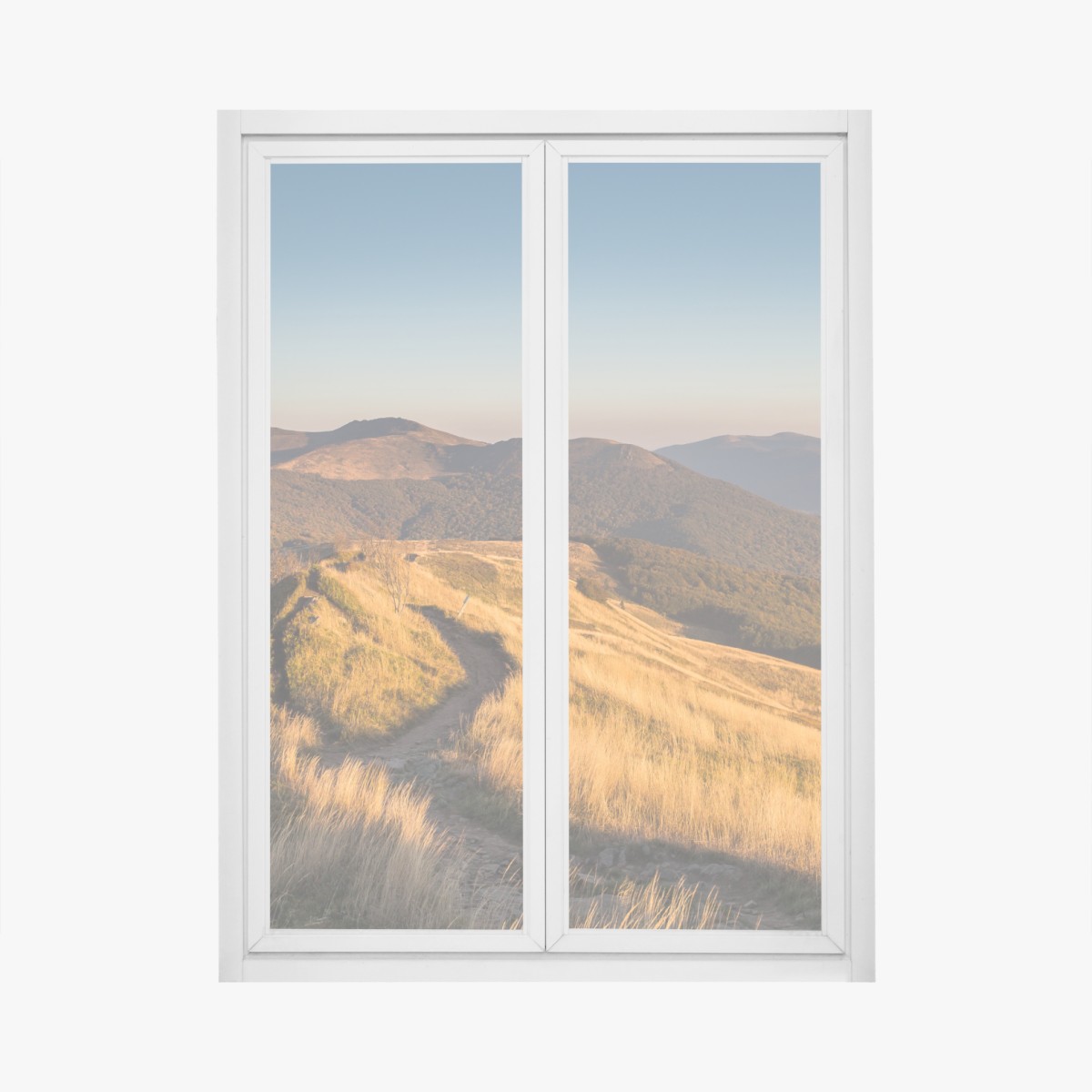 Fensteraufkleber goldener bergrücken bei sonnenuntergang – Wallnifity®