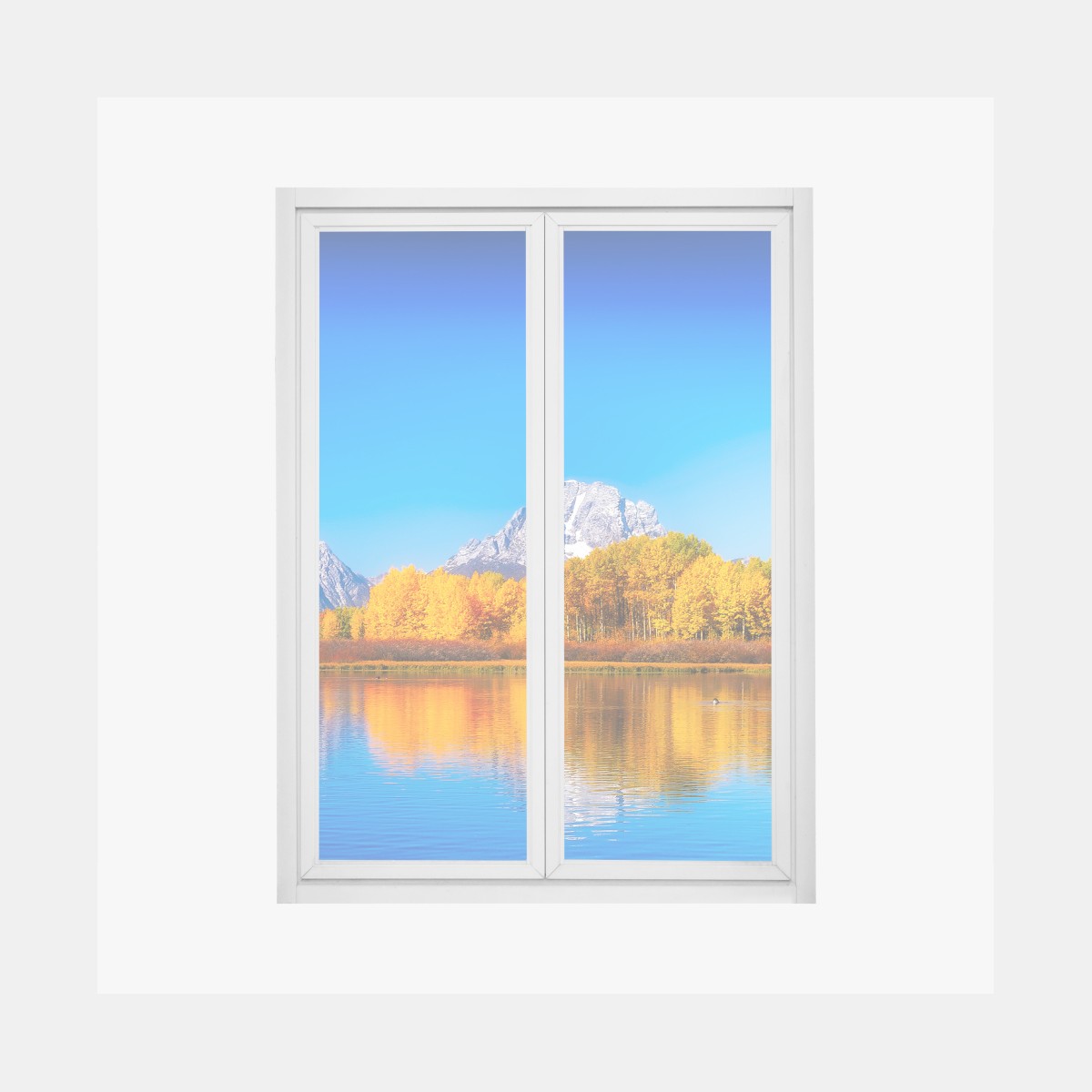 Fensteraufkleber herbstliche berge und seenlandschaft – Wallnifity®