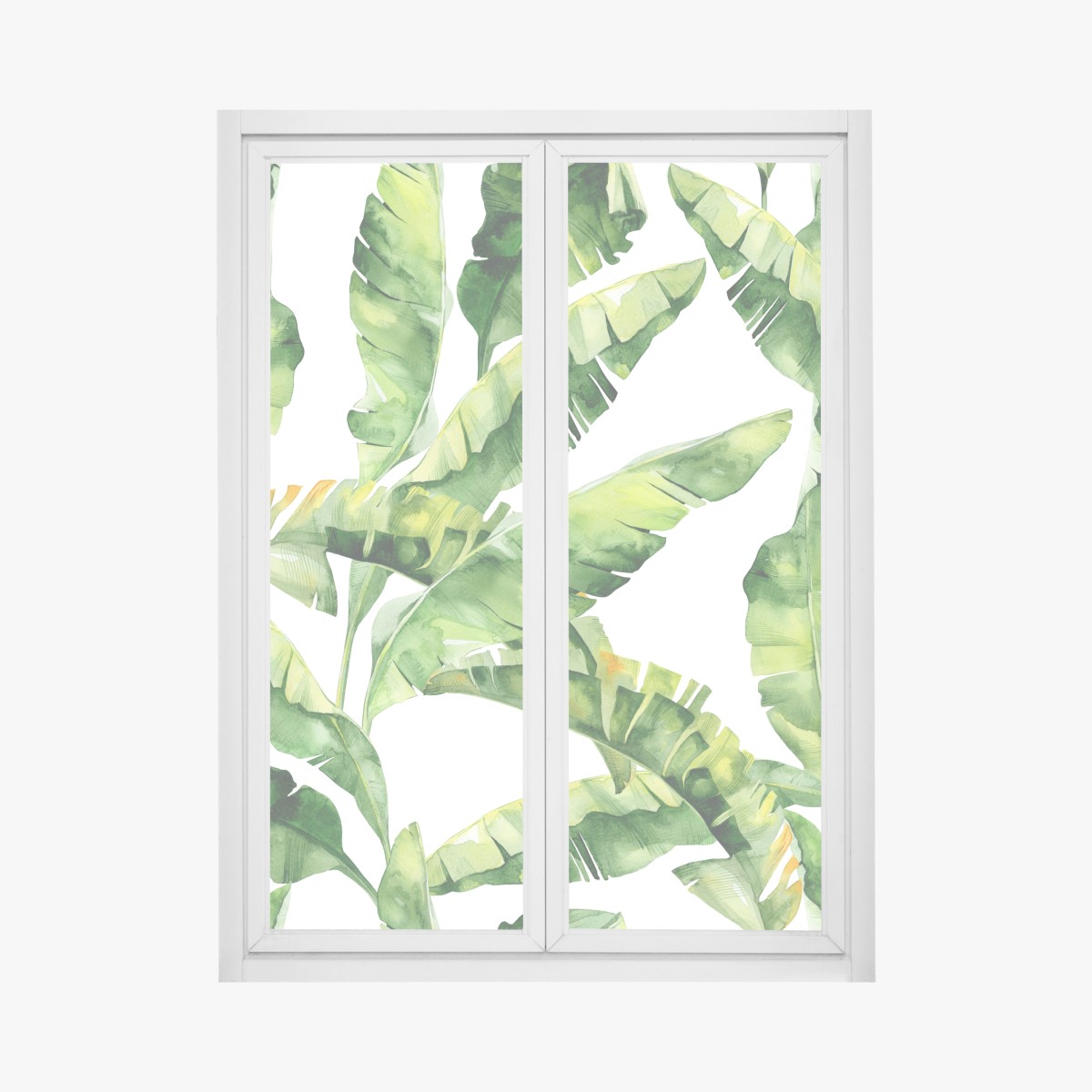 Fensteraufkleber tropisches bananenblatt aquarellmuster – Wallnifity®
