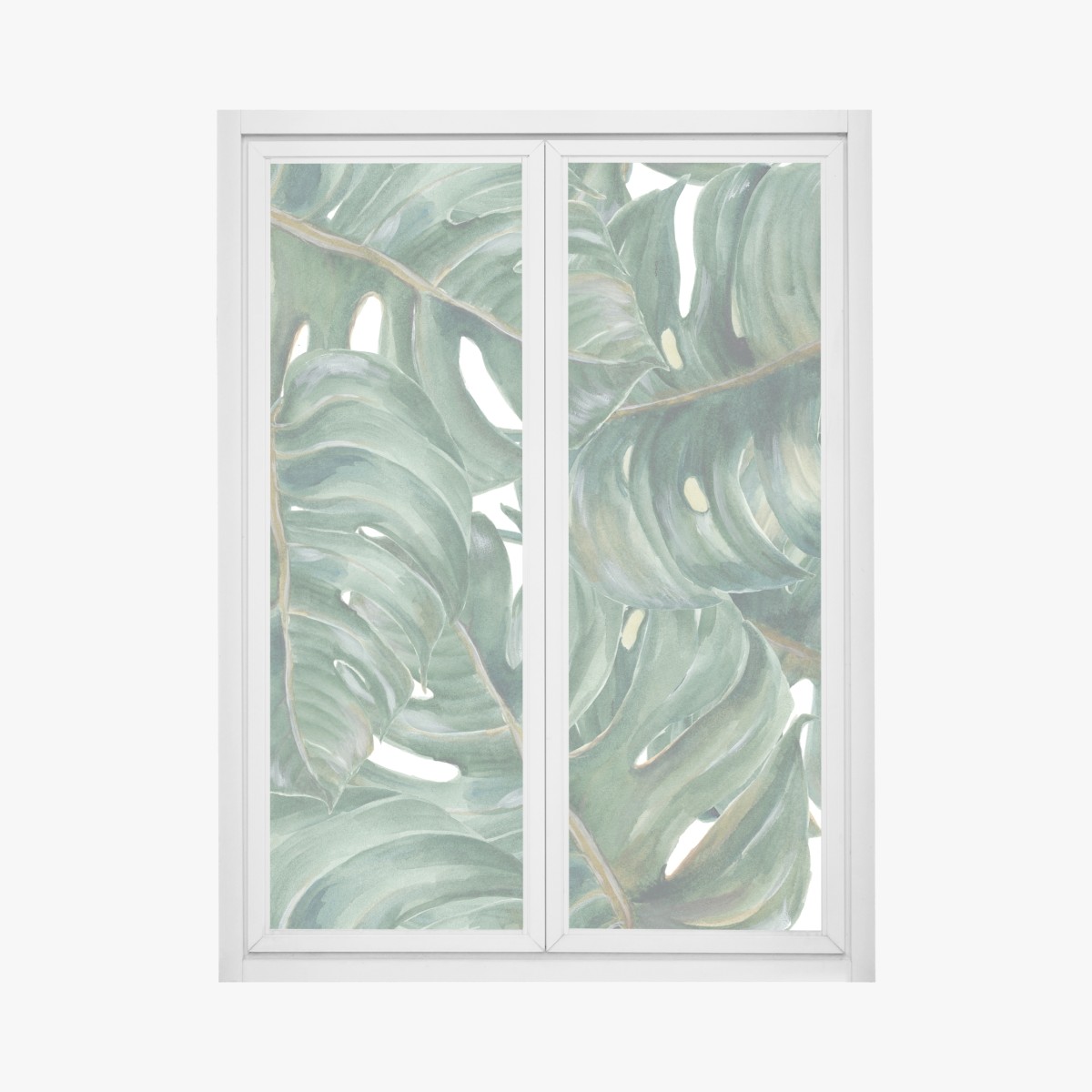Fensteraufkleber monstera blätter in aquarell – Wallnifity®