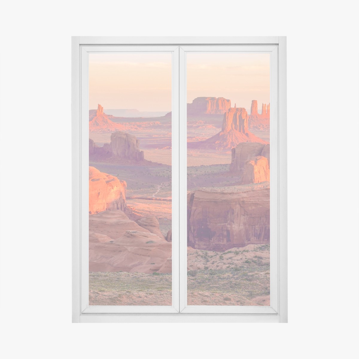 Fensteraufkleber sonnenuntergang über Monument Valley vom Hunts Mesa – Wallnifity®