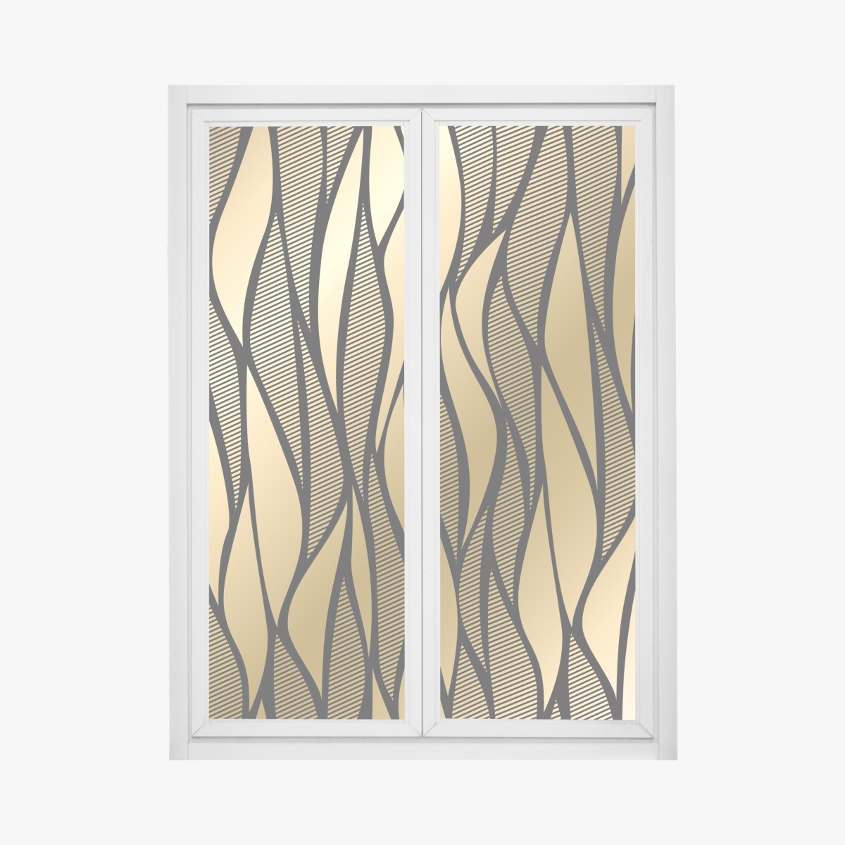 Fensteraufkleber luxuriöses goldenes abstraktes wellenmuster – Wallnifity®