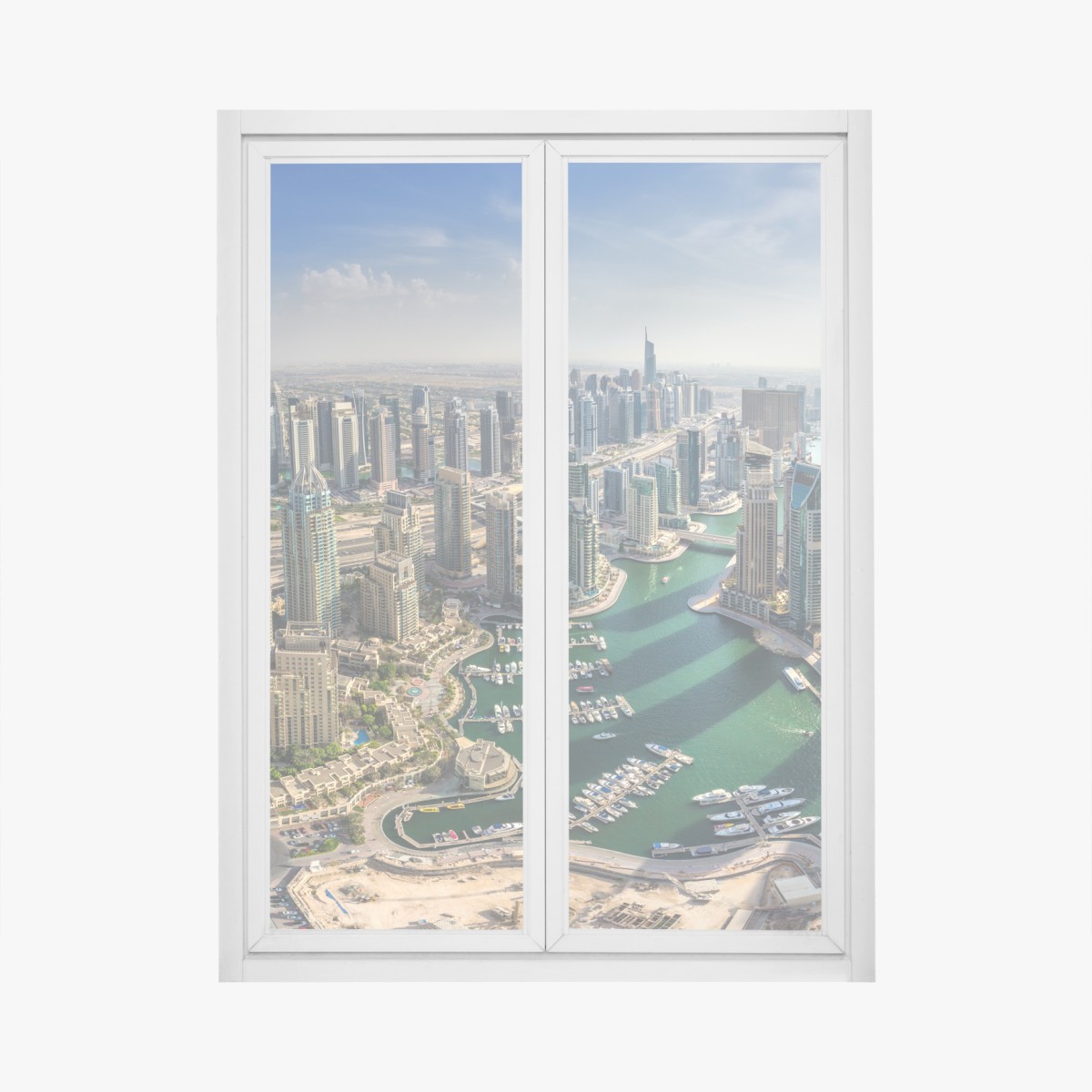 Fensteraufkleber Dubai Marina panorama skyline – Wallnifity®