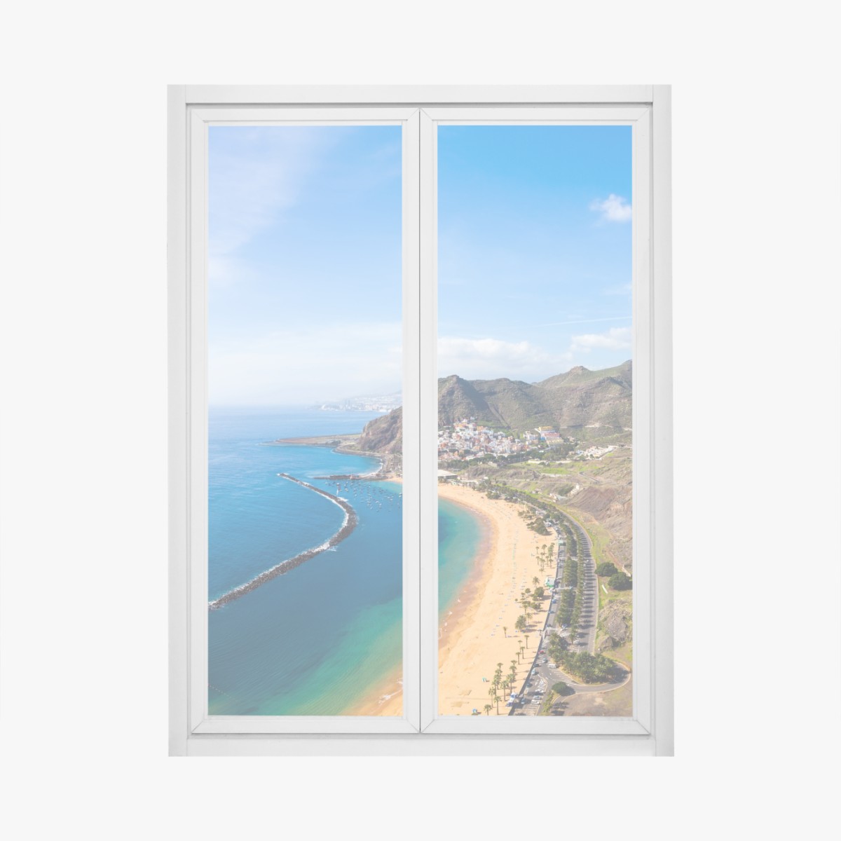 Fensteraufkleber strand Las Teresitas, panorama Teneriffa – Wallnifity®