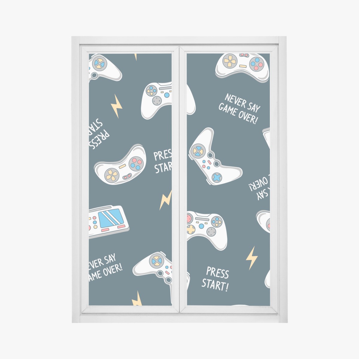 Fensteraufkleber retro-muster mit gamepads – Wallnifity®