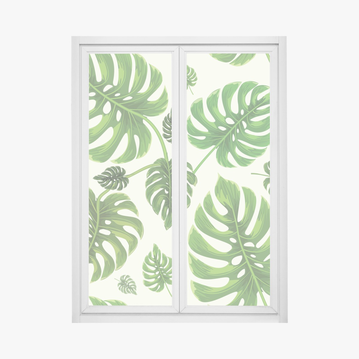 Fensteraufkleber tropisches monstera-blattmuster – Wallnifity®