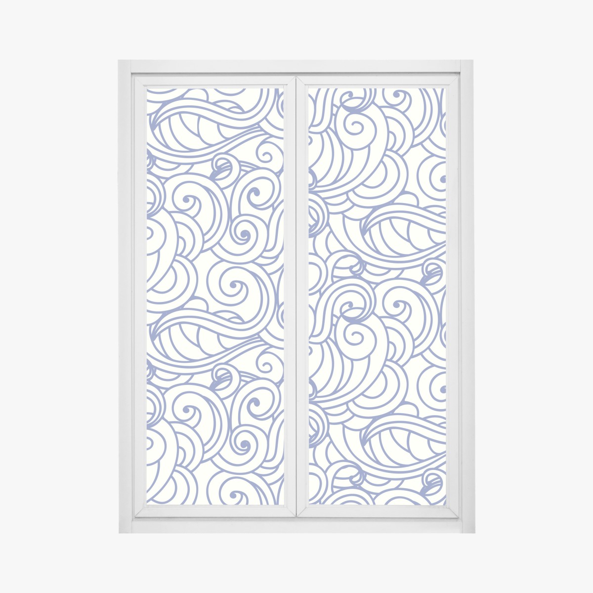 Fensteraufkleber nahtloses blaues wirbelmuster – Wallnifity®