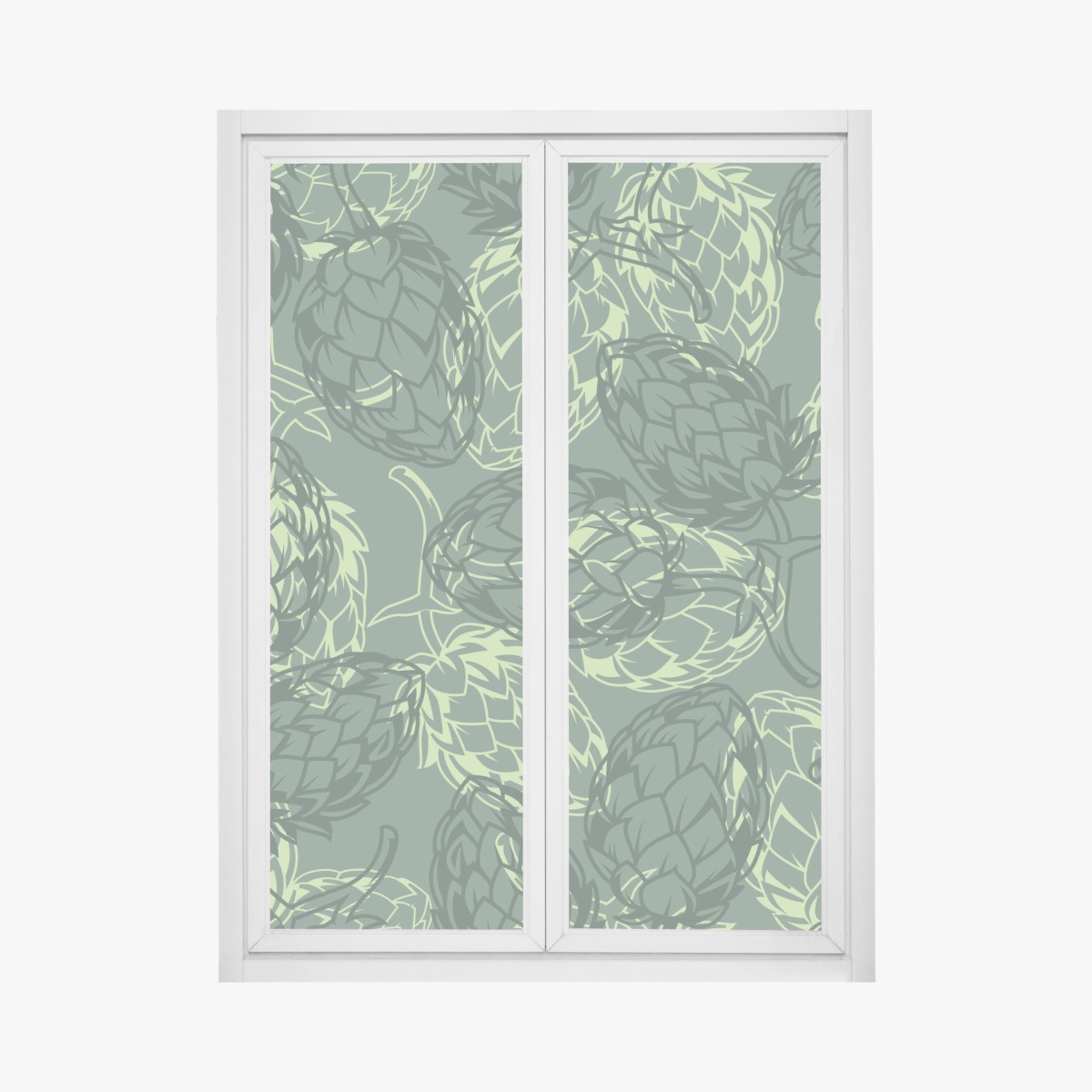 Fensteraufkleber grünes hopfenmuster – Wallnifity®