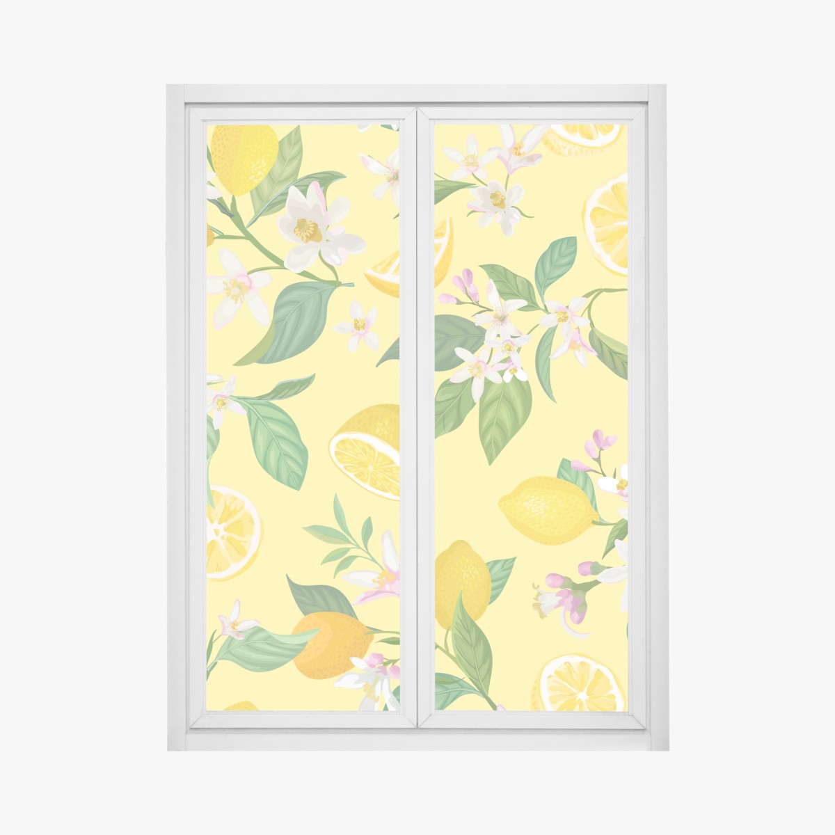 Fensteraufkleber zitronenblüten botanisches muster – Wallnifity®