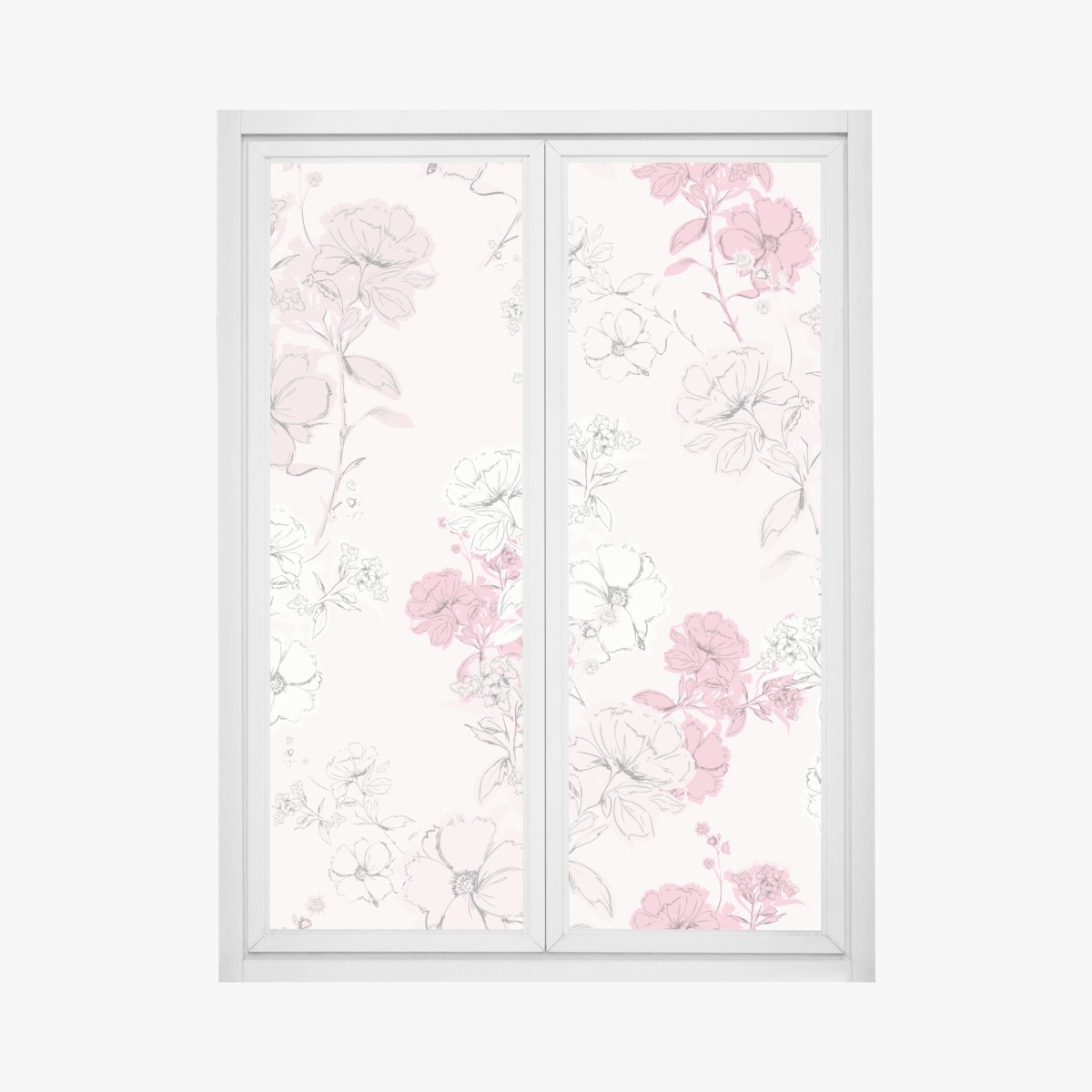 Fensteraufkleber zartes rosa blumenmuster – Wallnifity®