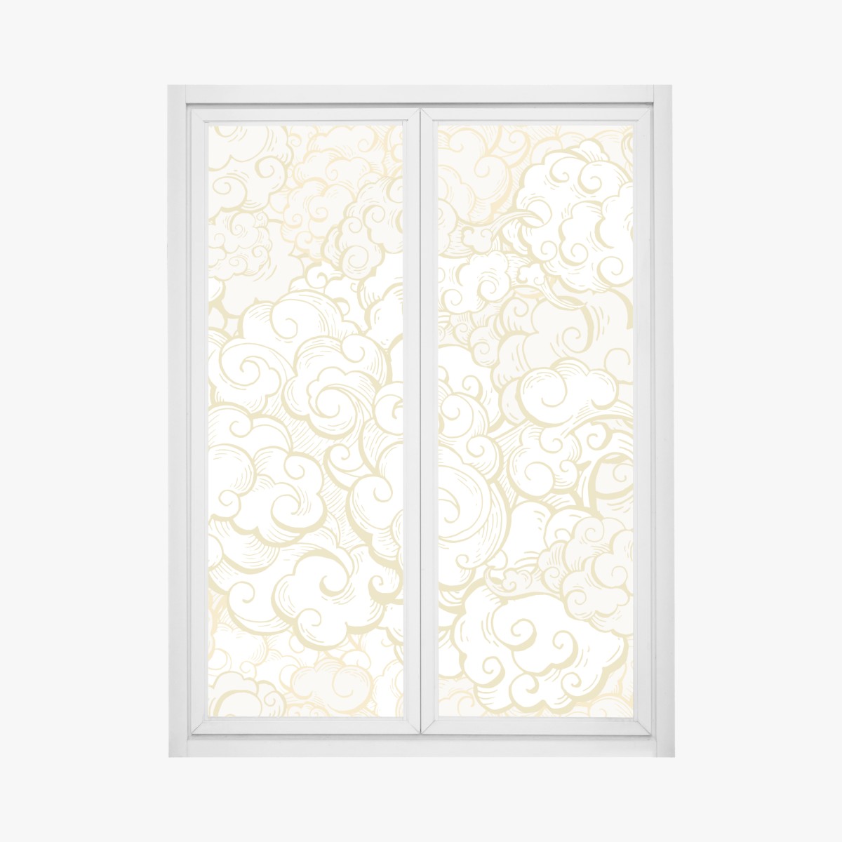 Fensteraufkleber goldenes ornamentales wolkenmuster – Wallnifity®
