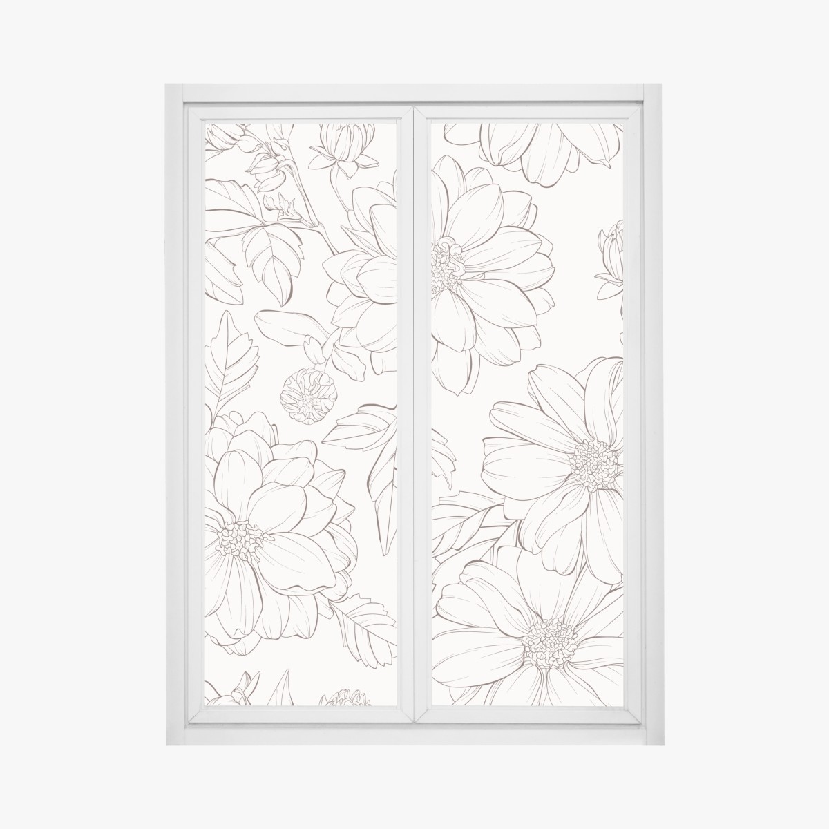Fensteraufkleber zartes botanisches blumenmuster – Wallnifity®