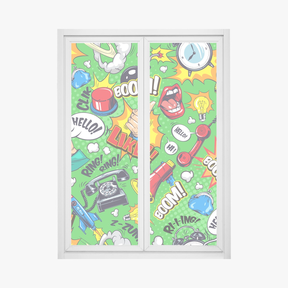 Fensteraufkleber comic pop-art explosionsmuster – Wallnifity®