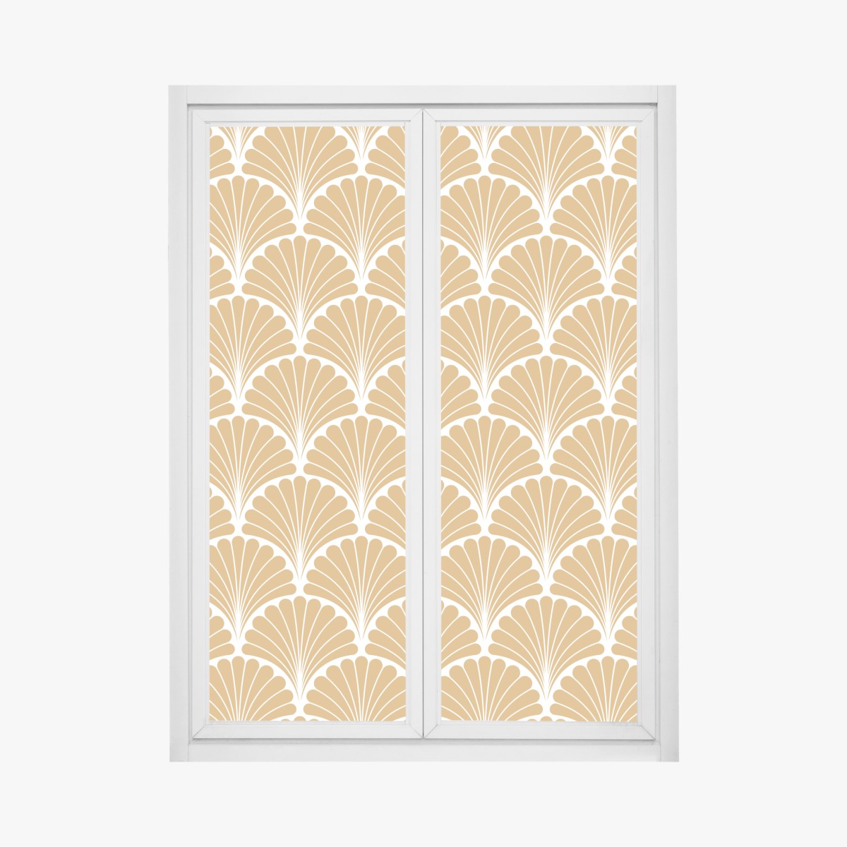 Fensteraufkleber goldenes fächermuster im art-deco-stil – Wallnifity®