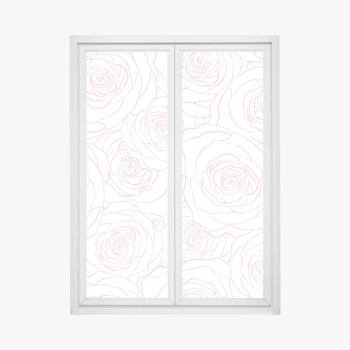 Fensteraufkleber zartes muster rosa rosen – Wallnifity®