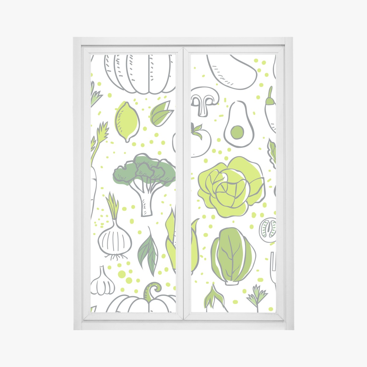 Fensteraufkleber grünes gemüse muster – Wallnifity®