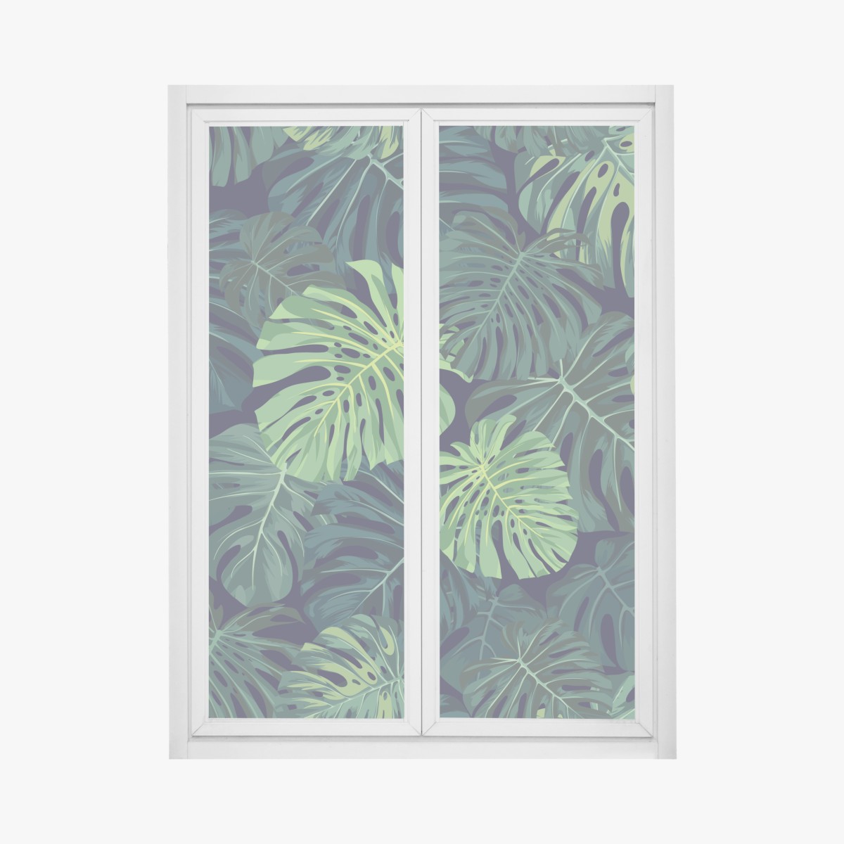 Fensteraufkleber tropisches monstera-blattmuster – Wallnifity®
