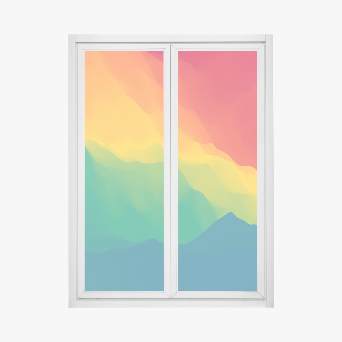 Fensteraufkleber kräftiger geschichteter bergverlauf – Wallnifity®