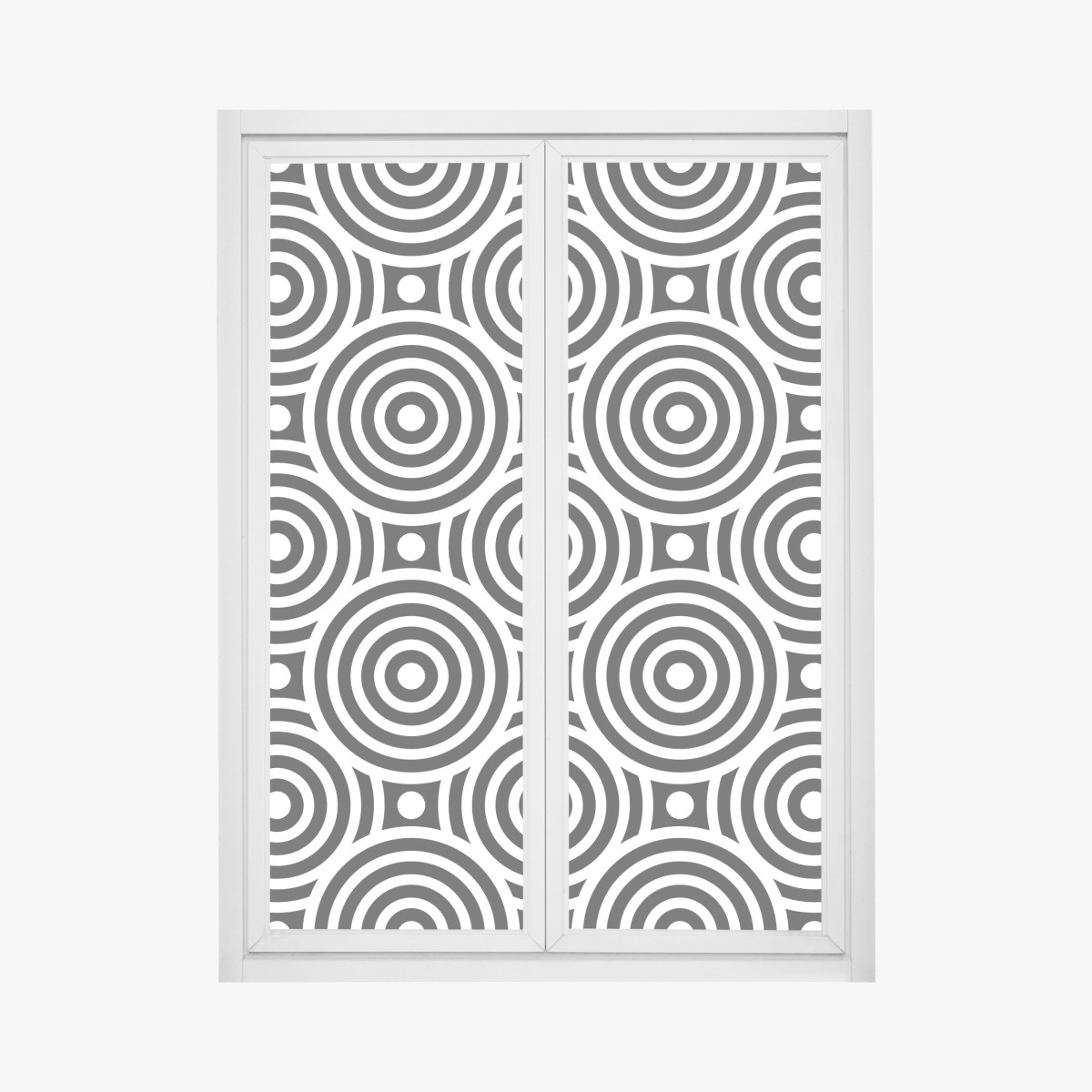 Fensteraufkleber schwarz-weiß muster aus konzentrischen kreisen – Wallnifity®