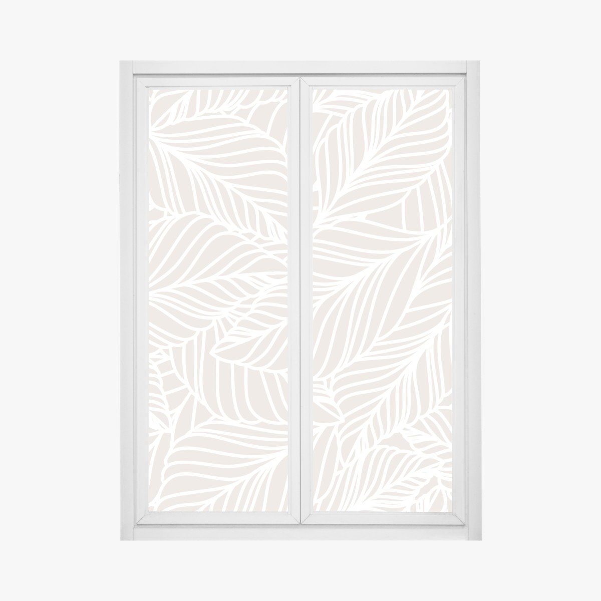 Fensteraufkleber beige botanisches blattmuster – Wallnifity®