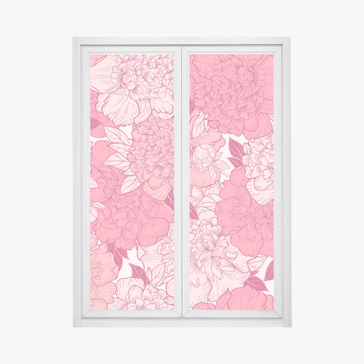 Fensteraufkleber rosa pfingstrosenmuster – Wallnifity®