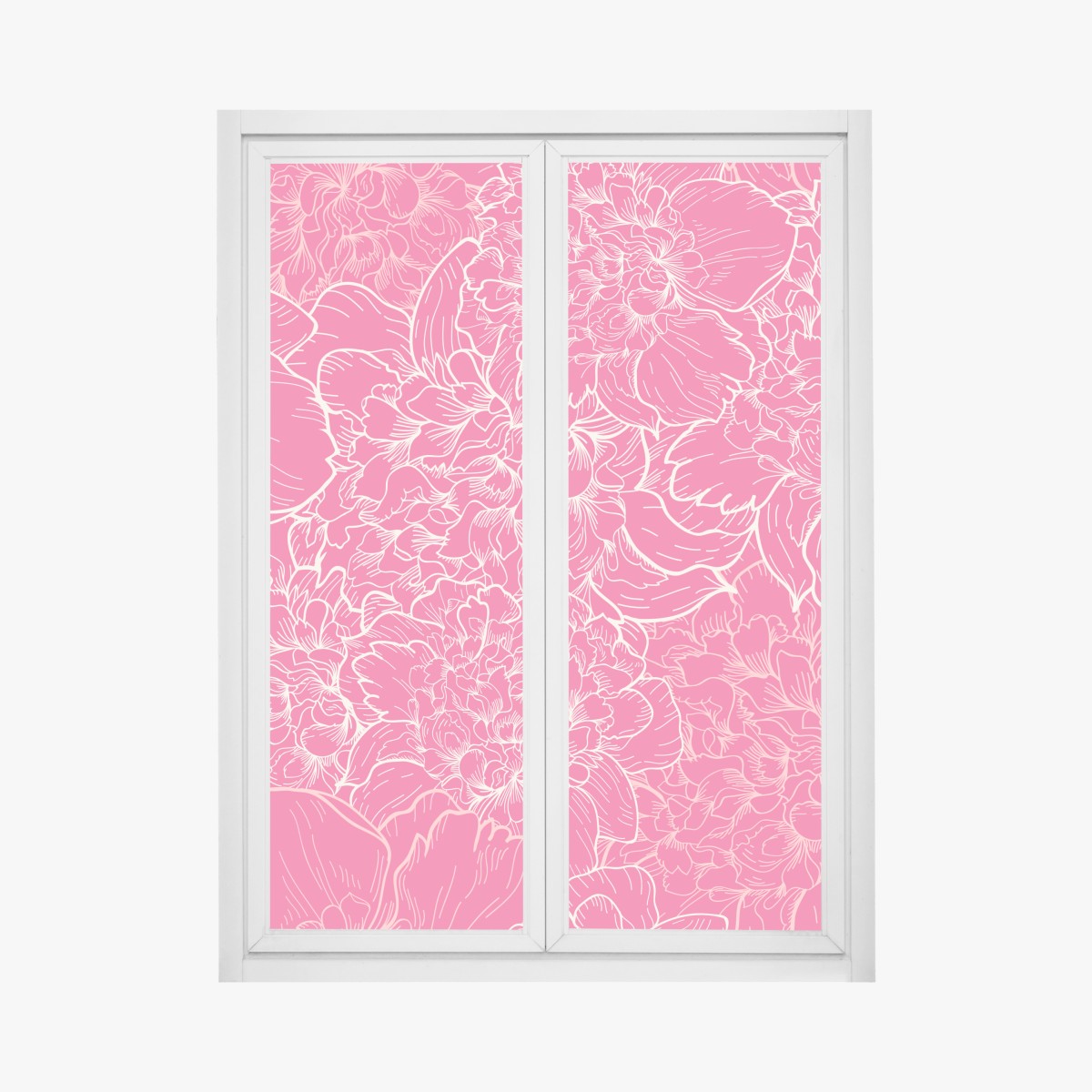 Fensteraufkleber leuchtendes rosa pfingstrosenmuster – Wallnifity®