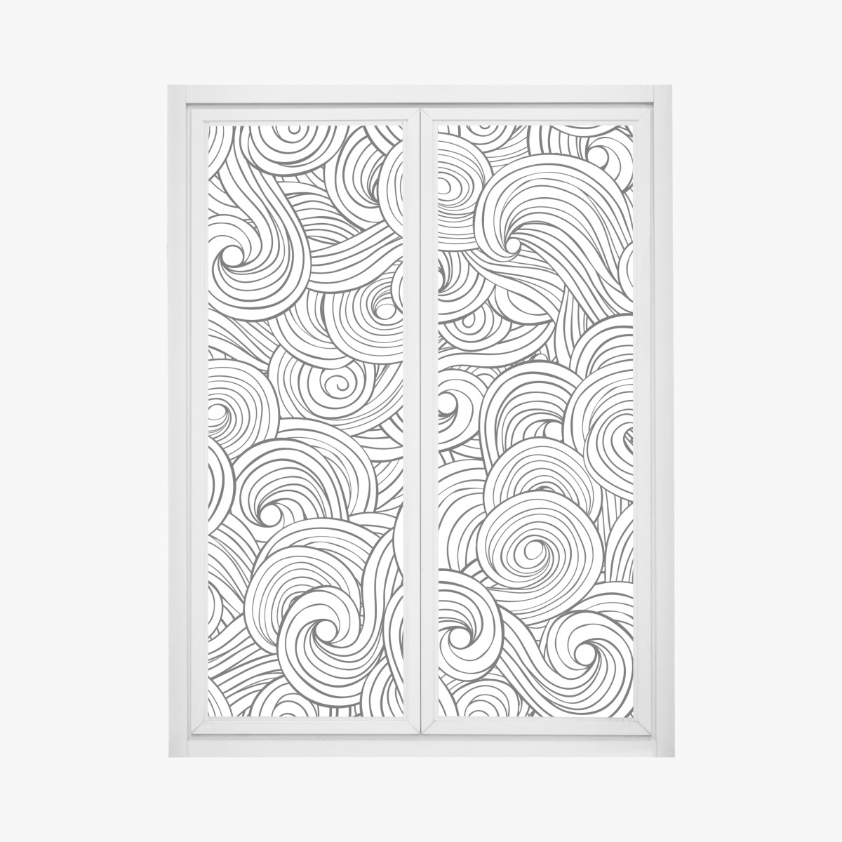 Fensteraufkleber schwarzweißes spiralmuster – Wallnifity®