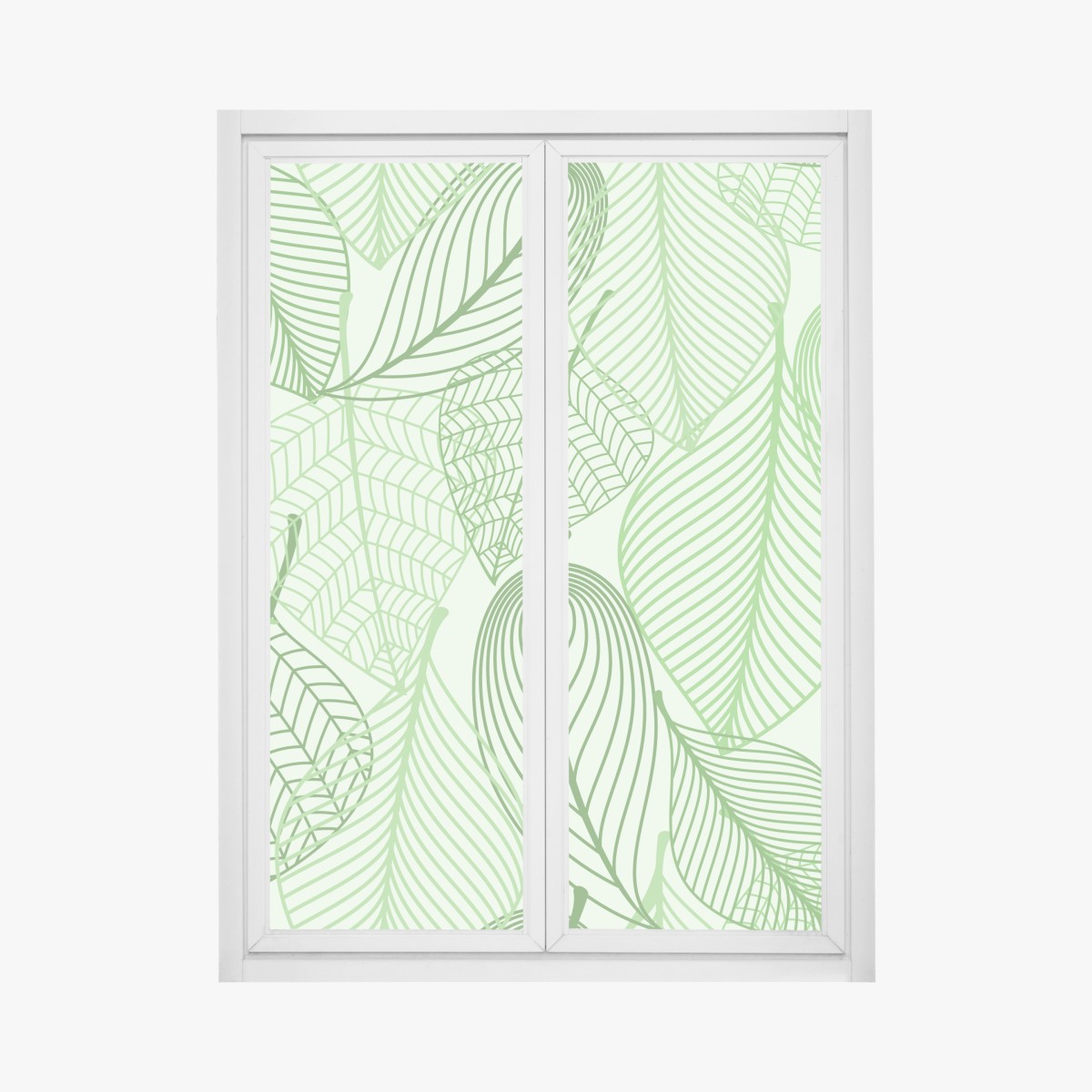 Fensteraufkleber grünes botanisches blättermuster – Wallnifity®