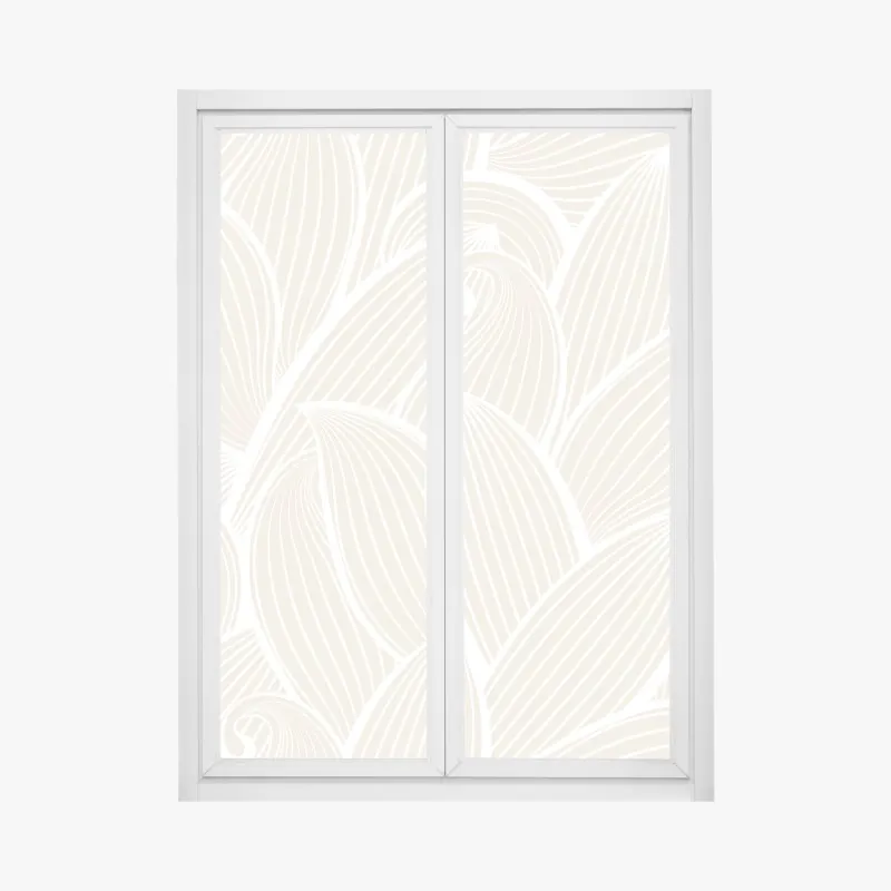 Fensteraufkleber zartes beige botanisches muster