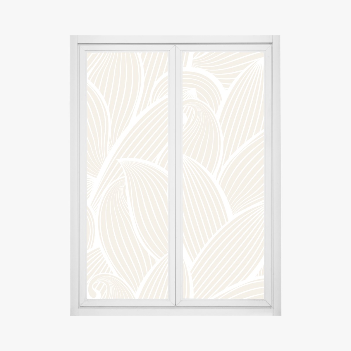 Fensteraufkleber zartes beige botanisches muster – Wallnifity®