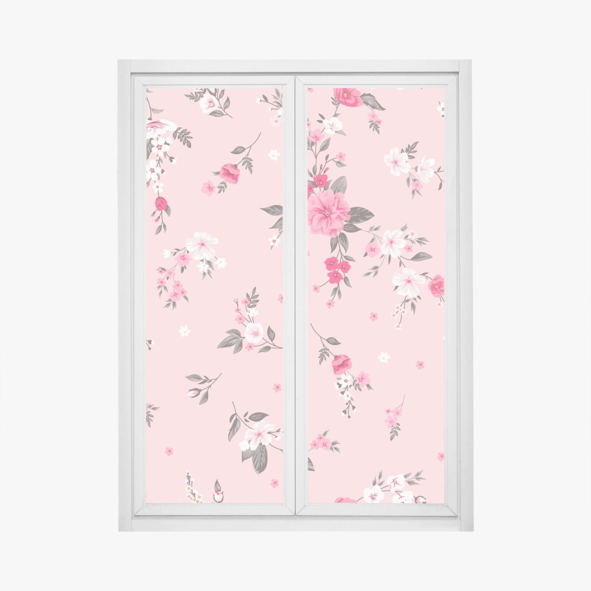 Fensteraufkleber zartes rosa blumenmuster – Wallnifity®