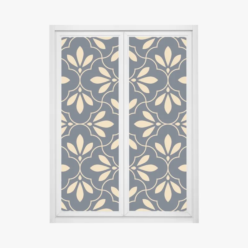 Fensteraufkleber marineblau-beige ornament