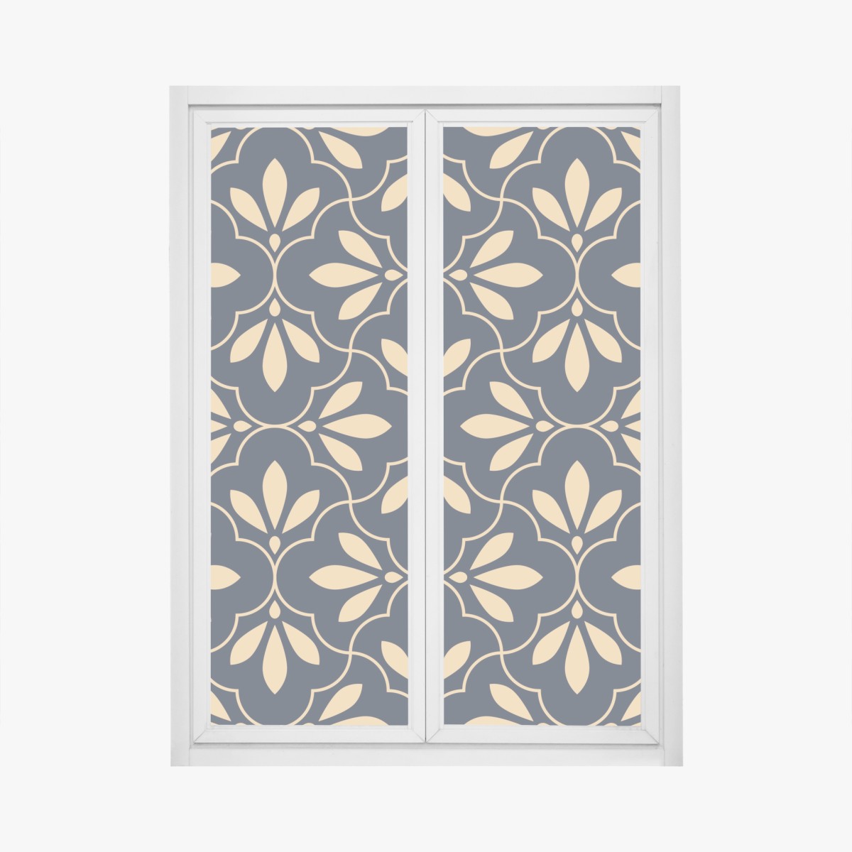 Fensteraufkleber marineblau-beige ornament – Wallnifity®