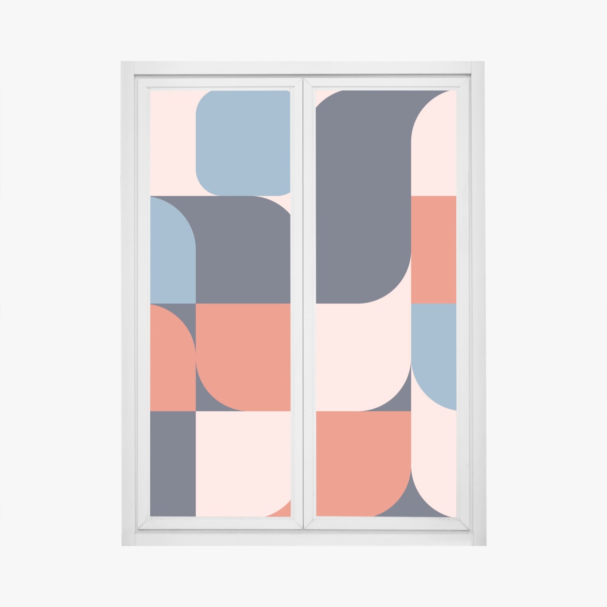 Fensteraufkleber kräftiges geometrisches retro-muster – Wallnifity®