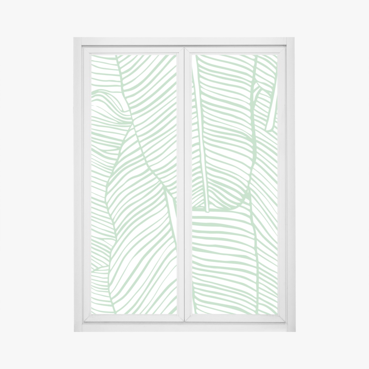 Fensteraufkleber mintfarbenes bananenblattmuster – Wallnifity®