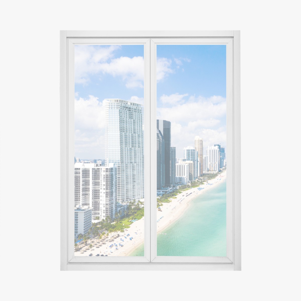 Fensteraufkleber türkisfarbene strand-skyline – Wallnifity®