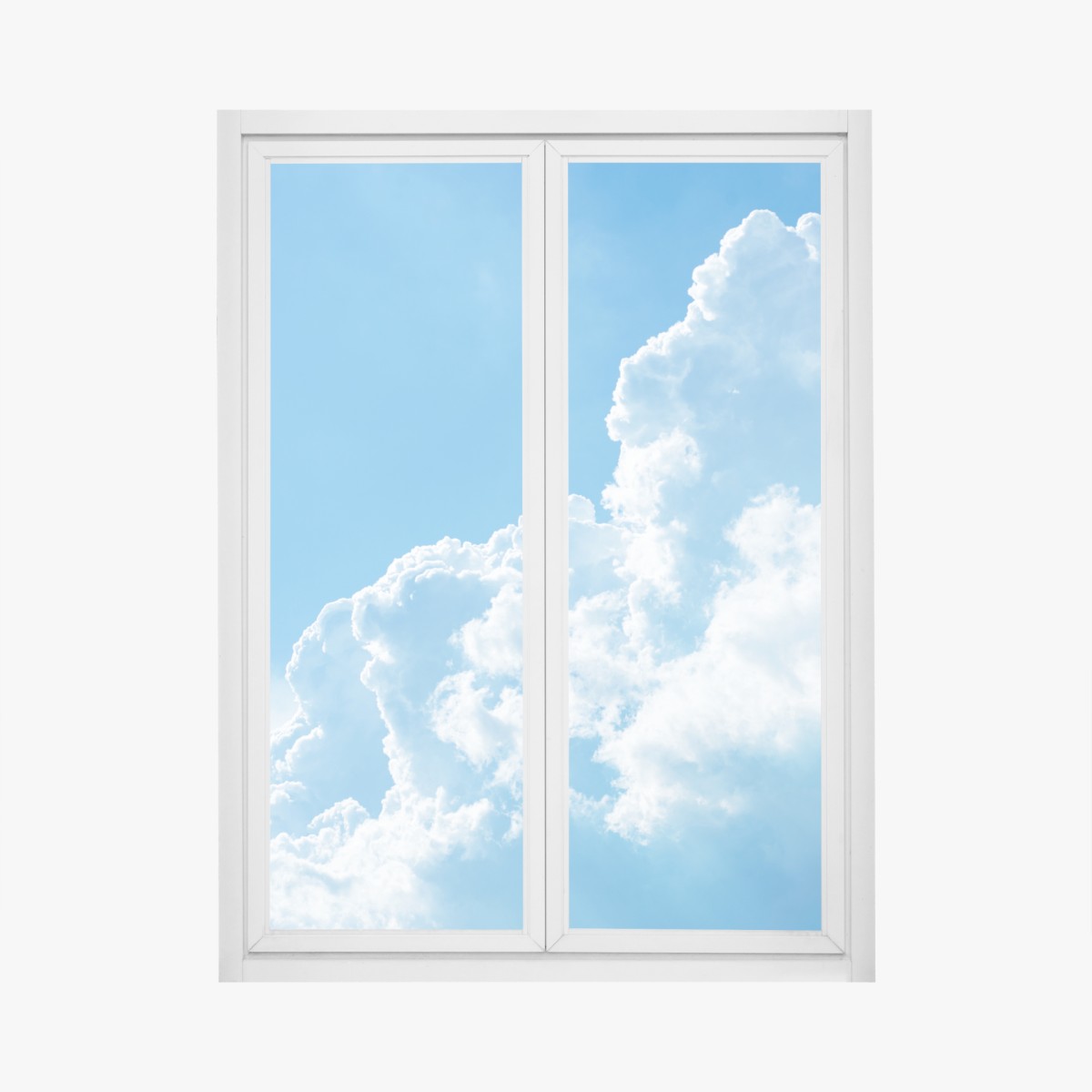 Fensteraufkleber sanfter blauer himmel mit fluffigen wolken – Wallnifity®