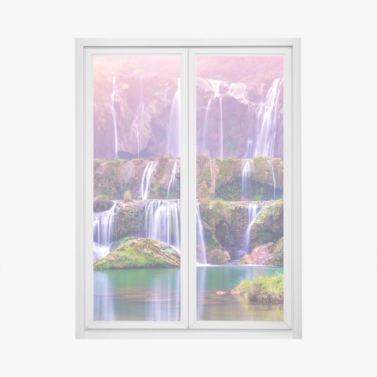 Fensteraufkleber friedlicher wasserfall Jiulong in Luoping, China – Wallnifity®