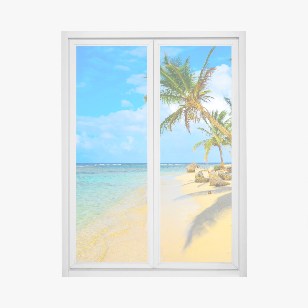 Fensteraufkleber tropischer türkisstrand – Wallnifity®